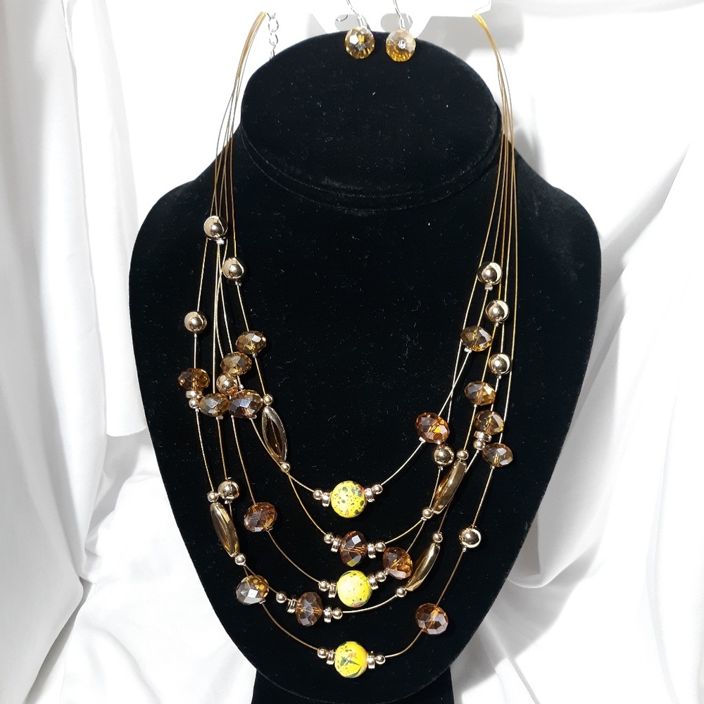 Sunny Days Yellow Layered Necklace